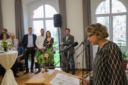 Gritt Großmann - stellv. Ortsvorsteherin von Leppersdorf während ihrer Rede