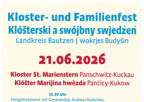 Kloster- und Familienfest im Kloster St. Marienstern in Panschwitz-Kuckau am 21.06.2026 ab 10:30 Uhr